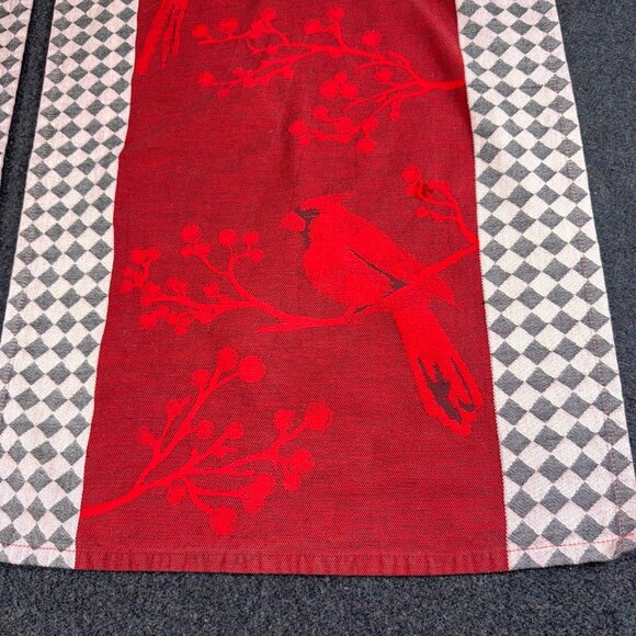 2pc Red Blk Wht Courtly Check MacKenzie-Childs Cardinal Jacquard Dish Towel - Picture 3 of 11